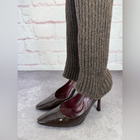 Louis Vuitton Brown Ribbed Knit Sock Heels Boots 38 - Picture 8 of 14